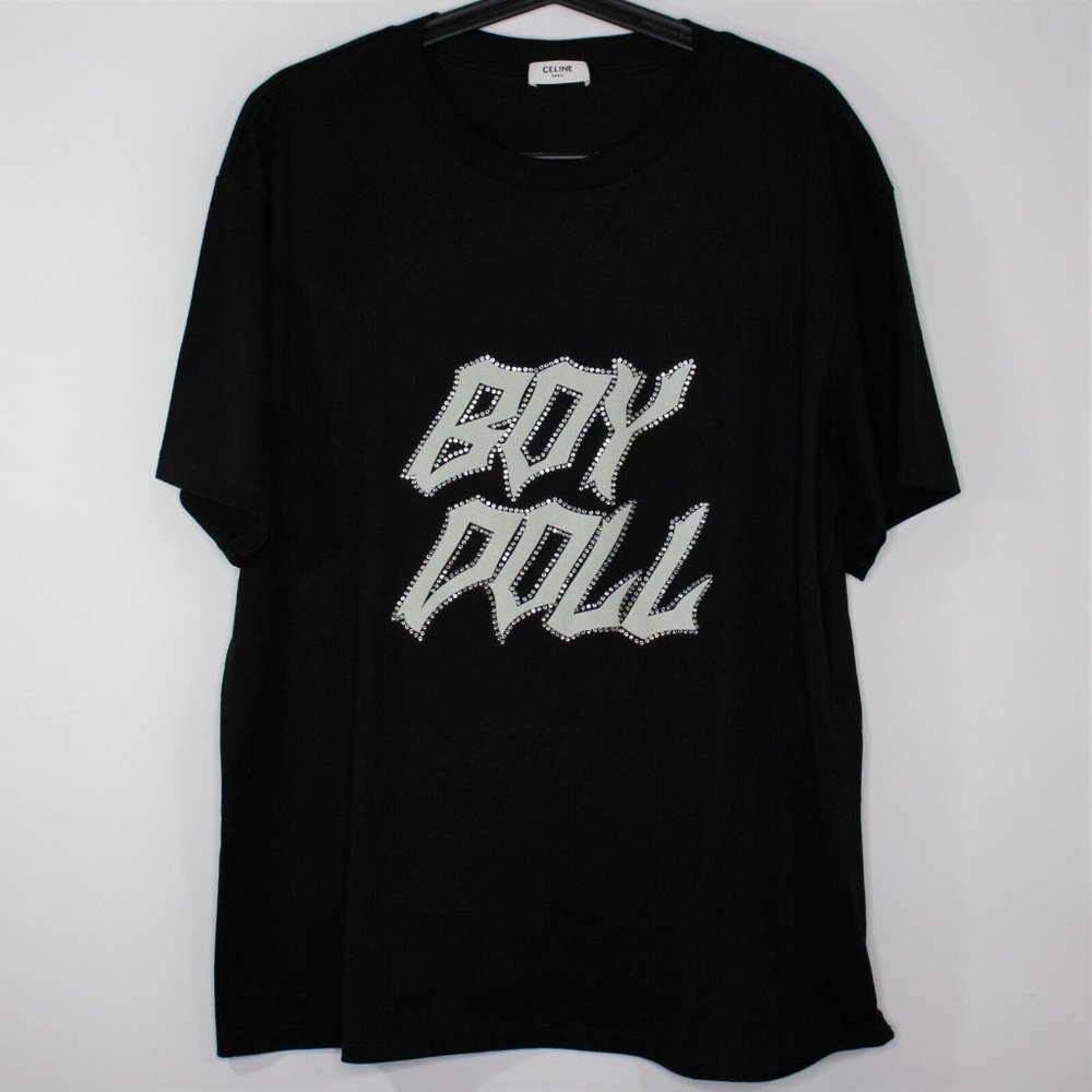 Celine Mens Large Boy Doll Studded Tee T-Shirt K307